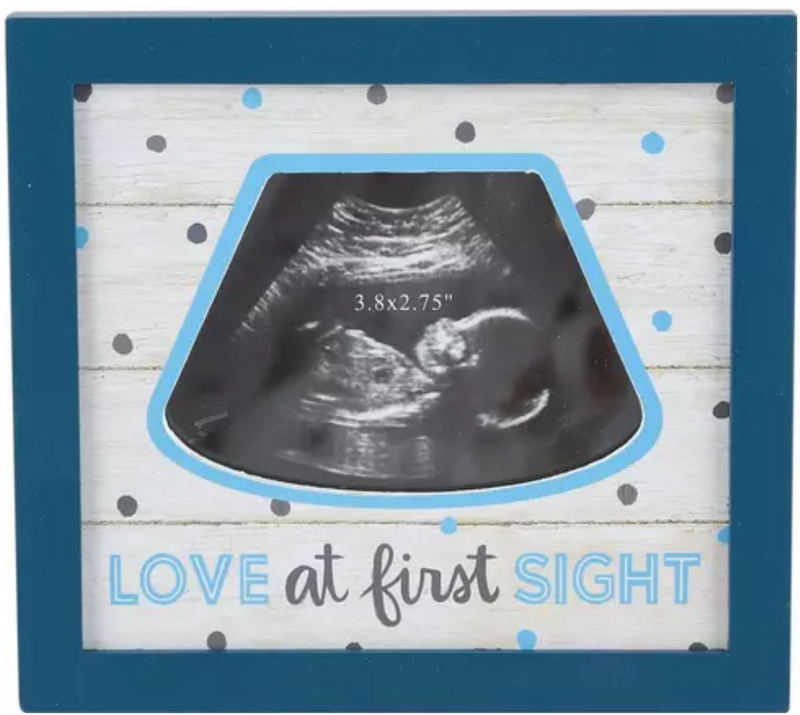 Blue love at first sight sonogram frame