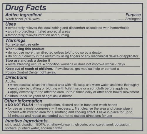 Cooling pads with witch hazel for hemorrhoid relief and postpartum recovery