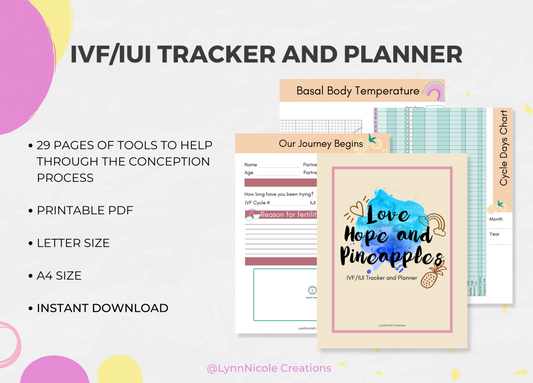 Fertility Planner, IVF and IUI Journal, Trying to Conceive Tracker, IVF Diary, Infertility