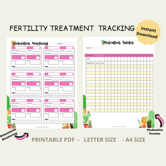 IVF Planner Inserts with Medication Tracker and Stimulation Monitoring