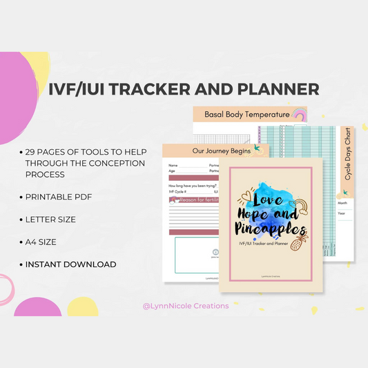 Fertility Planner, IVF and IUI Journal, Trying to Conceive Tracker, IVF Diary, Infertility