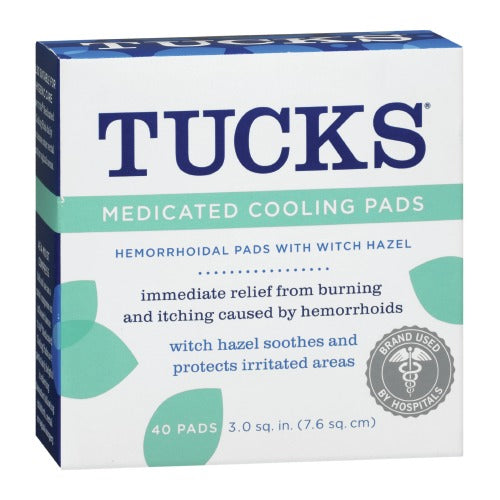 Cooling pads with witch hazel for hemorrhoid relief and postpartum recovery