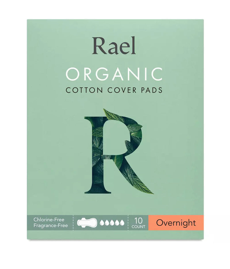 Rael Overnight Organic Cotton Pads with extra coverage and wings