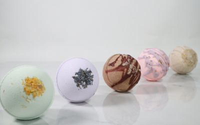 Vegan organic handmade bath bomb skin hydrating